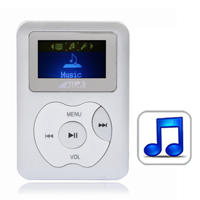 2GB MP3 Player with LCD Screen, Speaker (Silver) - Click Image to Close